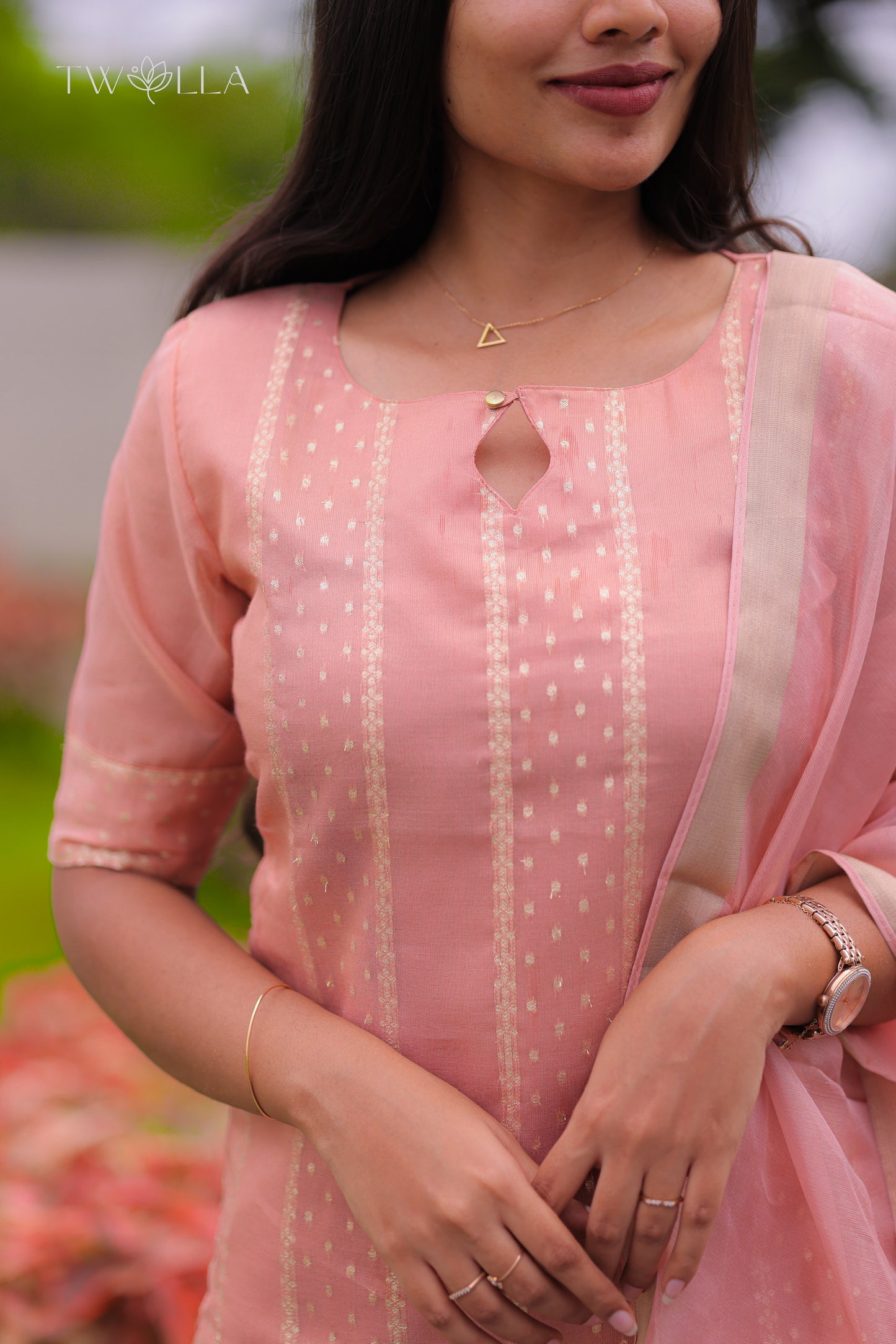 Tissue brocade salwar suit