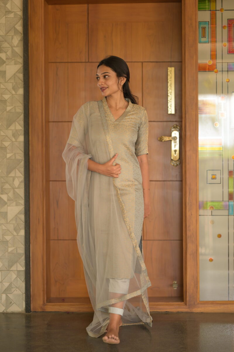 Grey Banaras suit set - Image 6