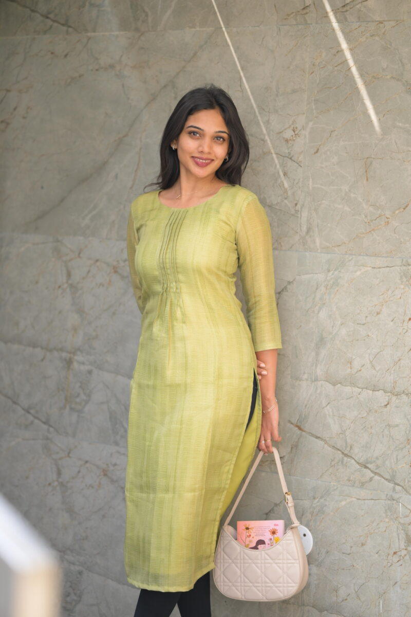 Green Tissue Kurta - Image 6
