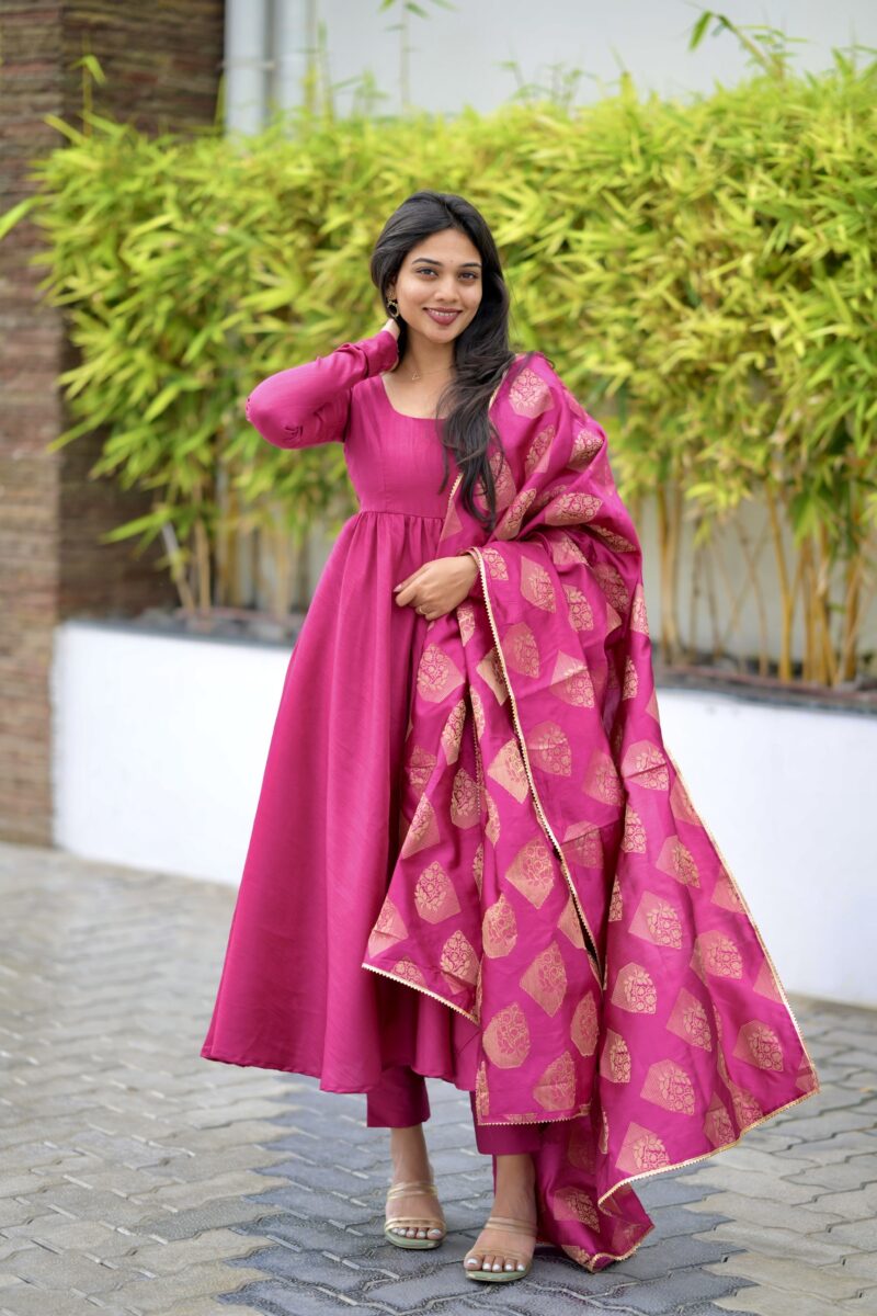 Raw Silk Anarkali Set - Image 2