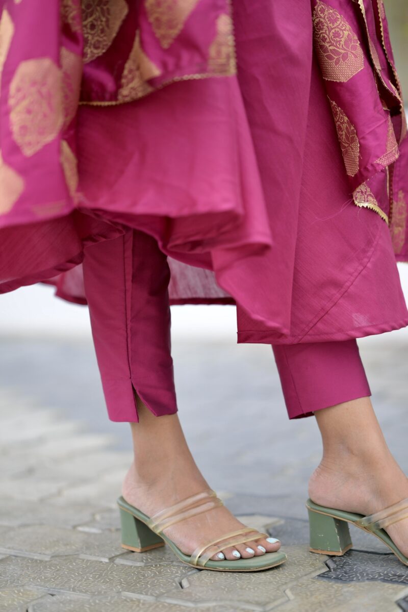 Raw Silk Anarkali Set - Image 7