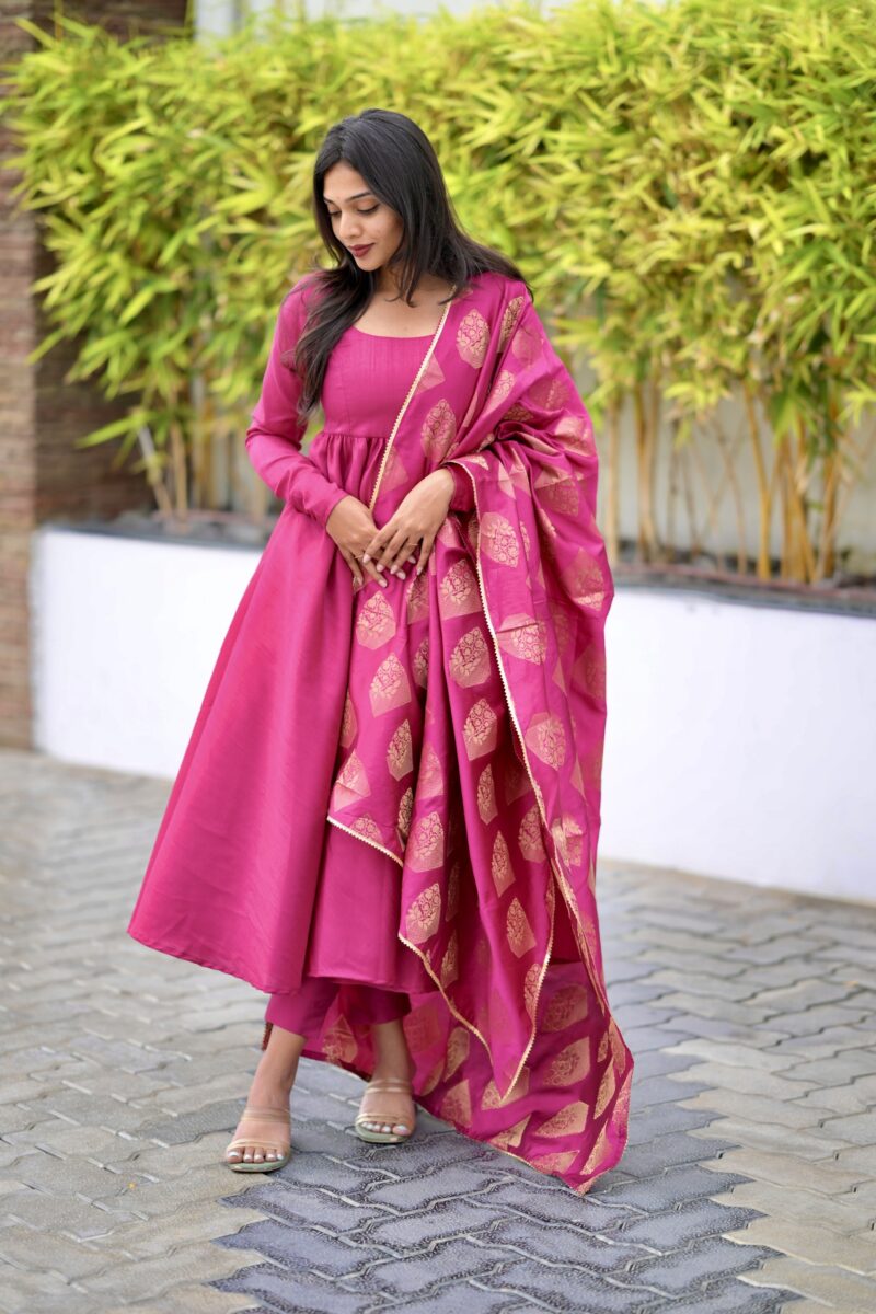 Raw Silk Anarkali Set - Image 3