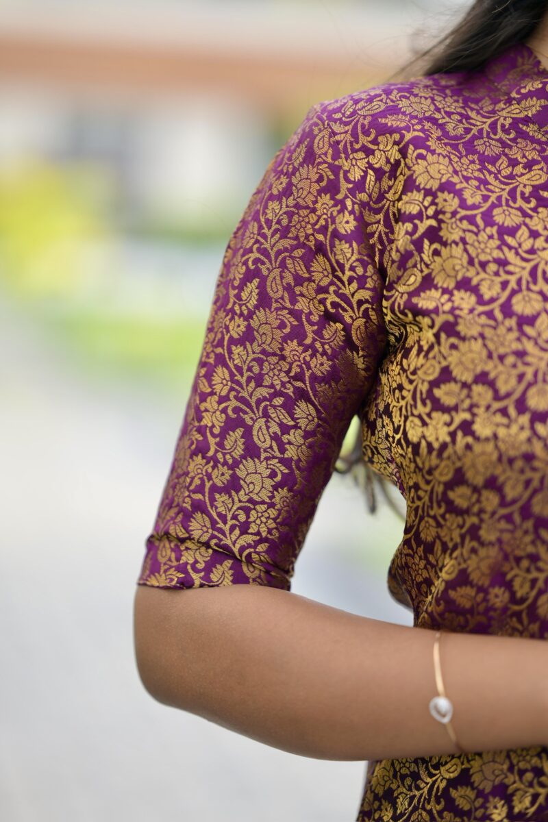 Wine Banaras Suit Set - Image 4