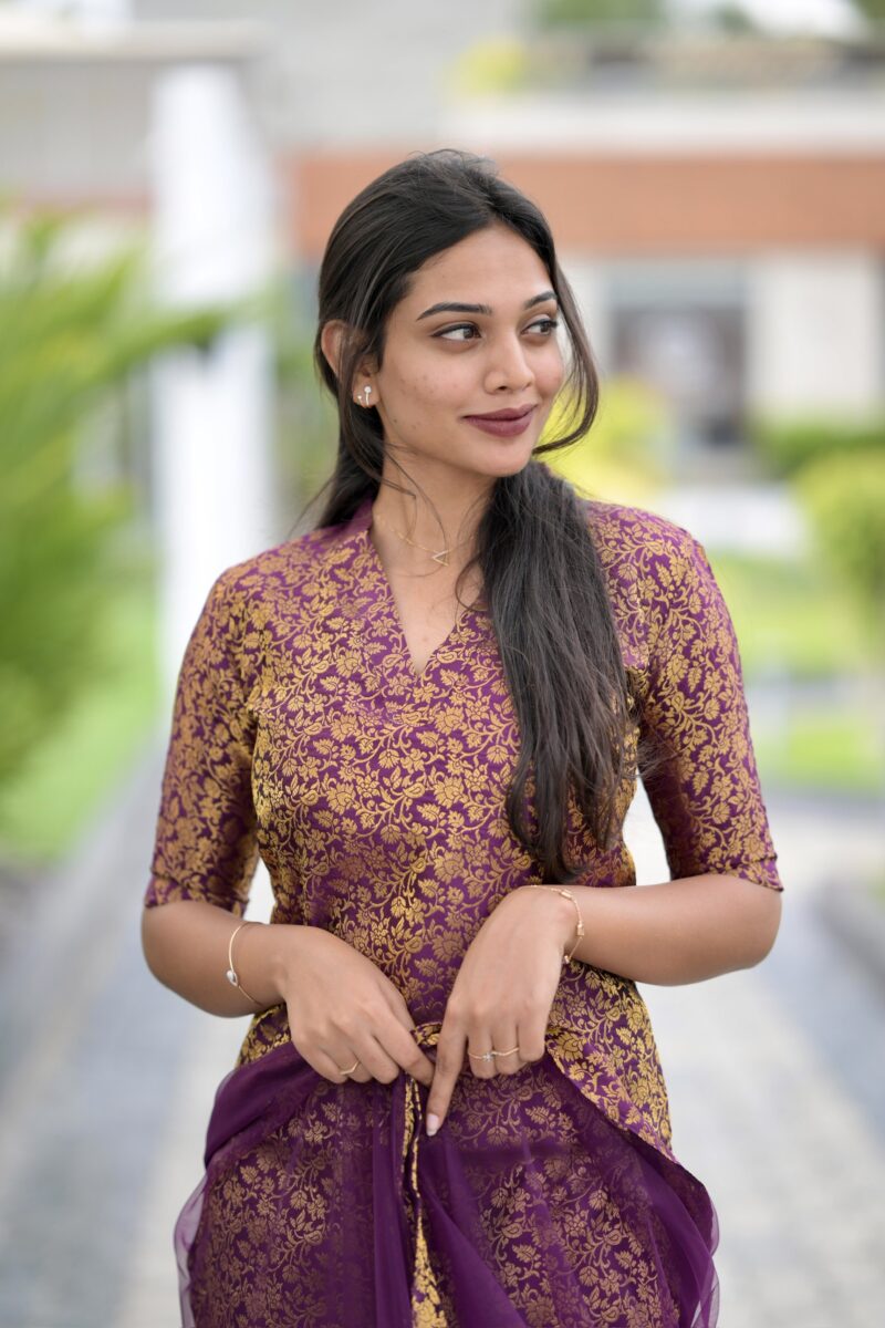 Wine Banaras Suit Set - Image 6