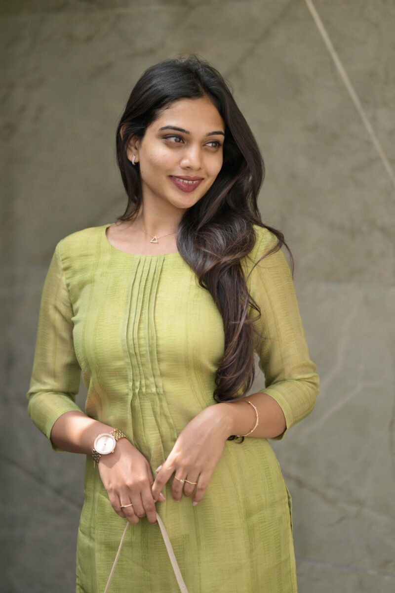 Green Tissue Kurta - Image 4